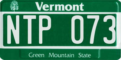 VT license plate NTP073