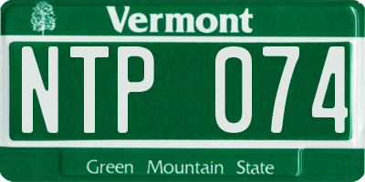 VT license plate NTP074