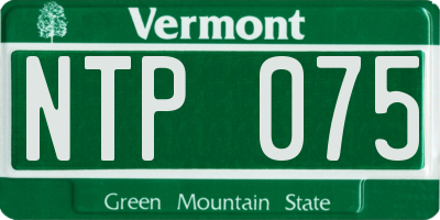 VT license plate NTP075