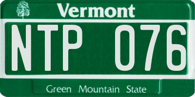 VT license plate NTP076