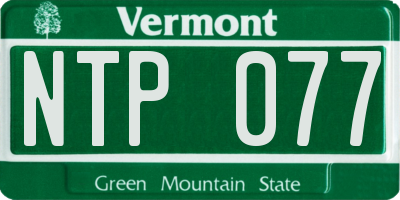 VT license plate NTP077