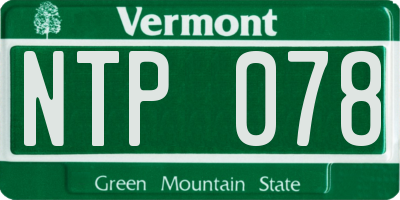 VT license plate NTP078
