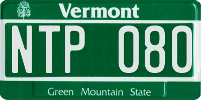 VT license plate NTP080