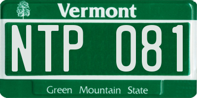 VT license plate NTP081