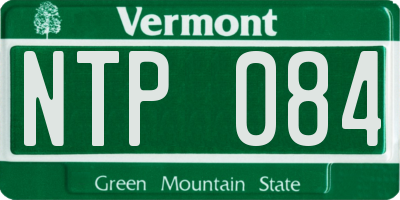 VT license plate NTP084