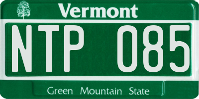 VT license plate NTP085
