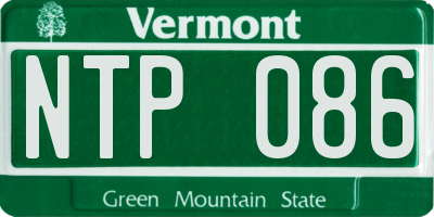 VT license plate NTP086