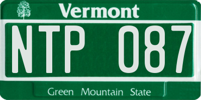 VT license plate NTP087