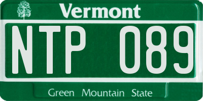 VT license plate NTP089