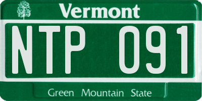 VT license plate NTP091