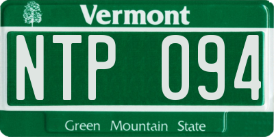 VT license plate NTP094