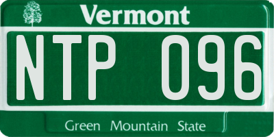 VT license plate NTP096