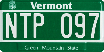 VT license plate NTP097