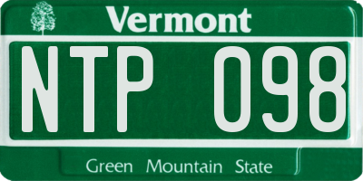 VT license plate NTP098