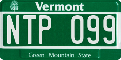 VT license plate NTP099