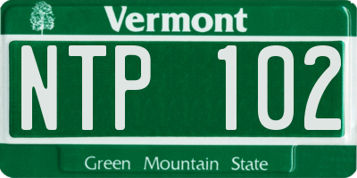 VT license plate NTP102