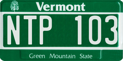 VT license plate NTP103