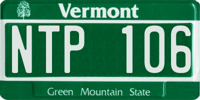 VT license plate NTP106