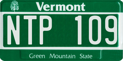 VT license plate NTP109
