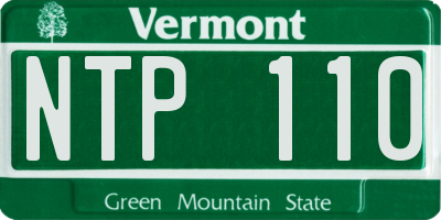 VT license plate NTP110
