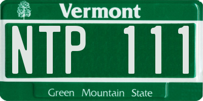VT license plate NTP111