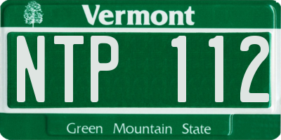 VT license plate NTP112