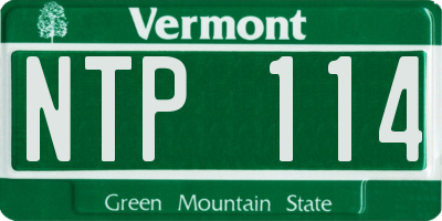 VT license plate NTP114