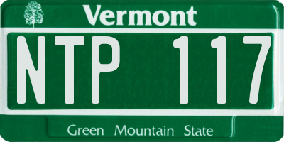 VT license plate NTP117