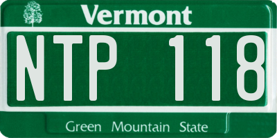 VT license plate NTP118