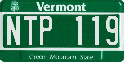 VT license plate NTP119