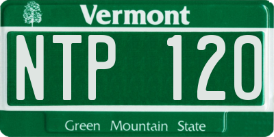 VT license plate NTP120
