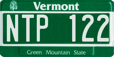 VT license plate NTP122