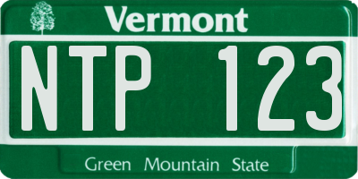 VT license plate NTP123