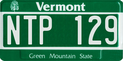 VT license plate NTP129