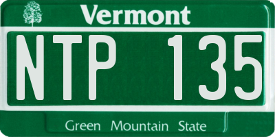 VT license plate NTP135