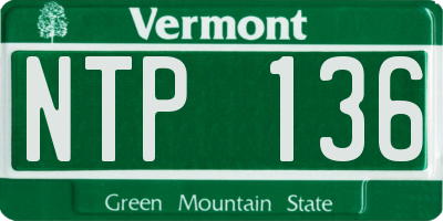 VT license plate NTP136