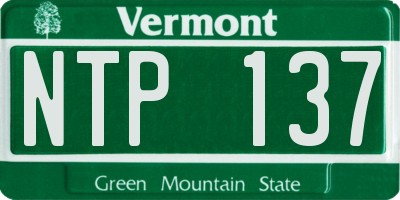 VT license plate NTP137