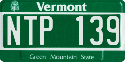 VT license plate NTP139