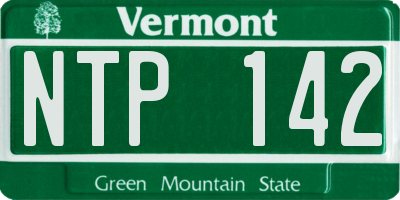 VT license plate NTP142