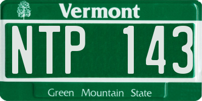 VT license plate NTP143