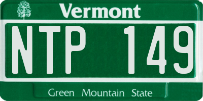 VT license plate NTP149