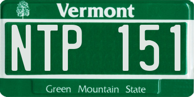 VT license plate NTP151