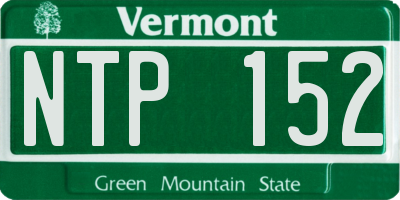 VT license plate NTP152