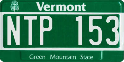 VT license plate NTP153