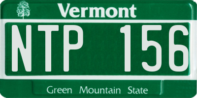 VT license plate NTP156