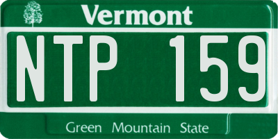 VT license plate NTP159