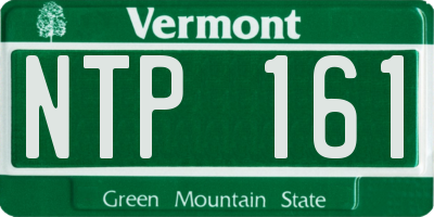 VT license plate NTP161