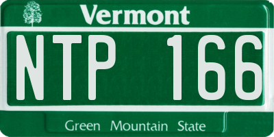 VT license plate NTP166