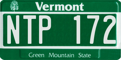 VT license plate NTP172