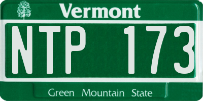 VT license plate NTP173